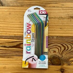 rainbow metal straws